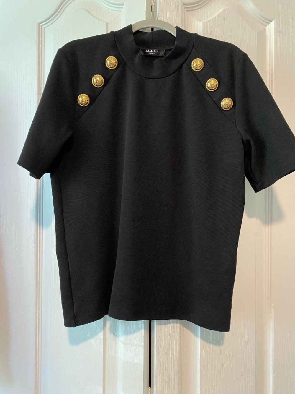 Balmain 6-Button Raglan Sleeve Stretch Shirt